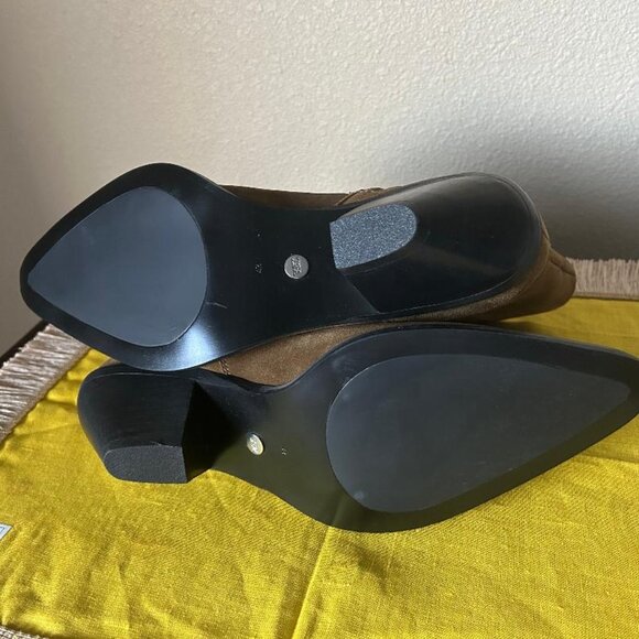 Zara Medium Brown Suede Ankle Booties Size EU 42 New With Tags - Picture 6 of 11